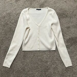 Brandy Melville Cream Button-Up Cardigan